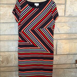 Versona Red and Black Sheath Midi Dress